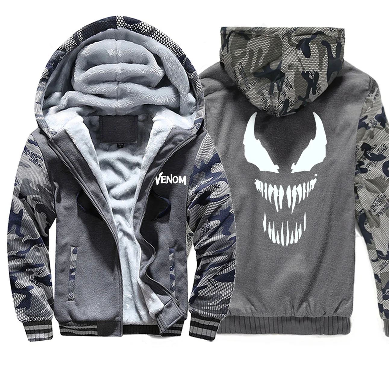 Venom Marvel мужские толстовки зимние камуфляжные реглан мужские толстовки теплая одежда модная спортивная одежда толстовки теплая одежда