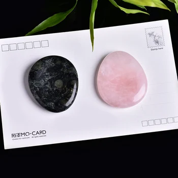 

1PC Delicate Natural Rock Rose Quartz Obsidian worry stone Can be used to reduce stress DIY Gifts jewelry
