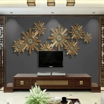 

milofi custom large wallpaper mural 3D metal texture decorative disc TV background wallpaper mural