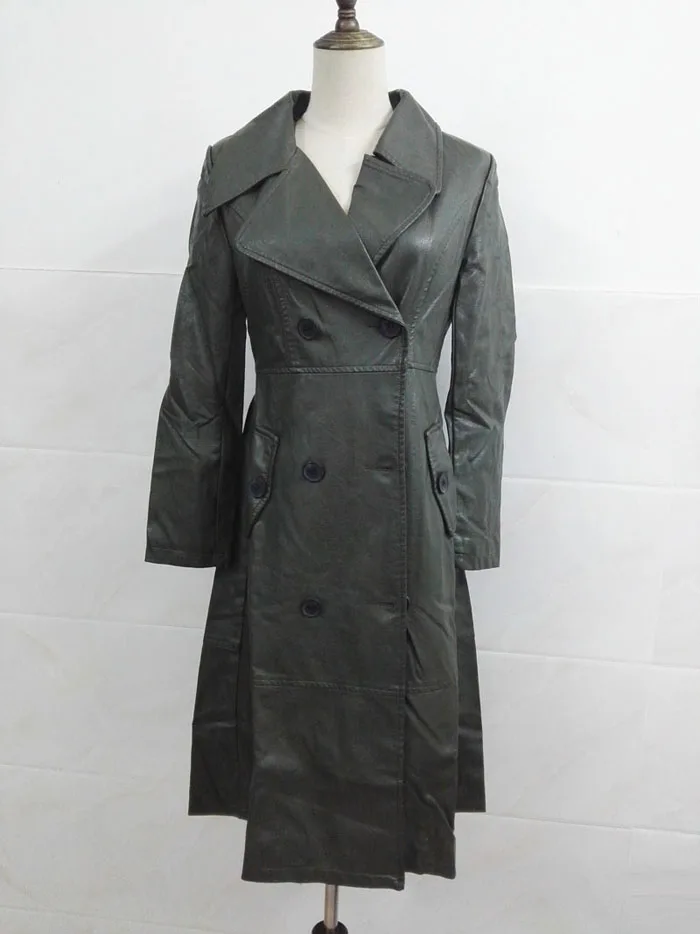 PU Long Leather Trench Coat Women 2019 New Autumn Winter Leather Trench Coat Slim Female Long Coats Plus Size M-3XL Outwear 22