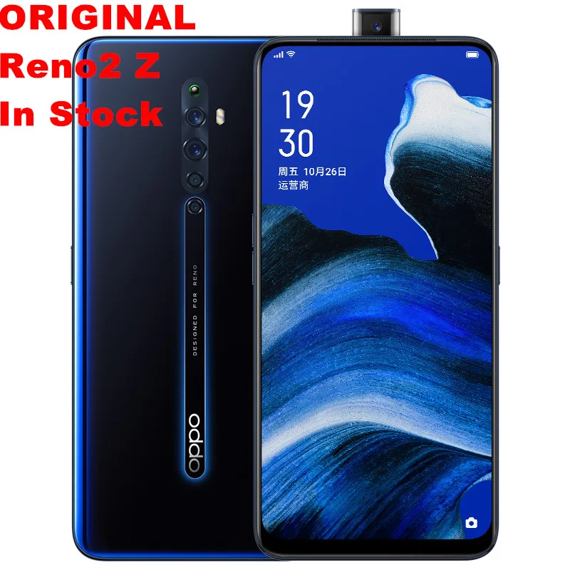 Стоковый мобильный телефон Oppo Reno 2 Z 4G LTE 6," 2340X1080 8G RAM128G rom 48.0MP VOOC 3,0 отпечаток пальца Android Reno 2Z