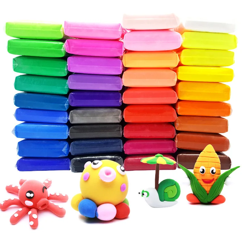 

Kindergarten Mud Bubble 36 Clay Color Clay Handmade Material 24 se cai ni Big Bag Tool Kit