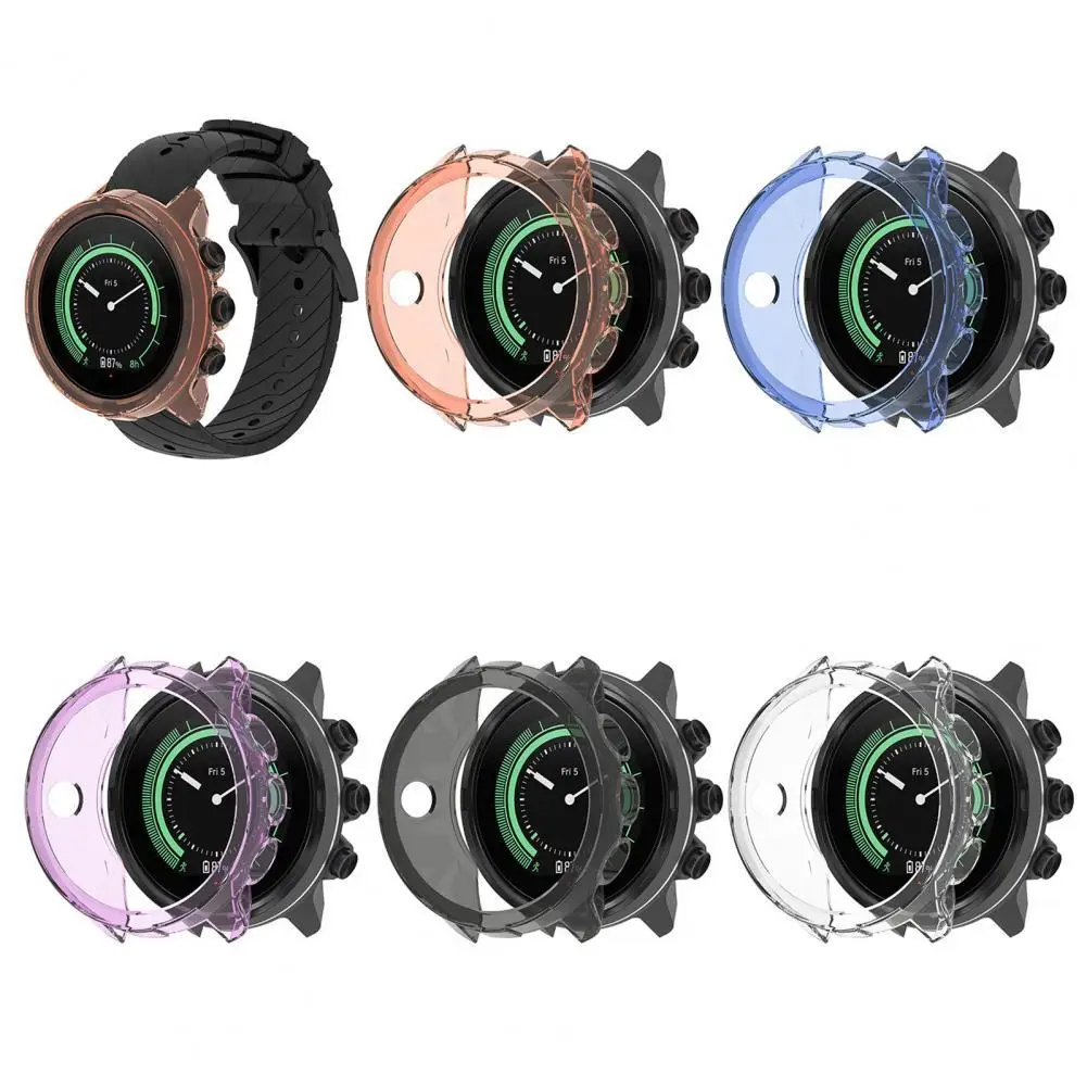 Clear TPU Frame Protector Watch Case Cover for Suunto9 / Suunto 9 Spartan Sport Wrist Hr Baro Smart Watch Band Protector Shell watch screen protector case,watch accessories,watch case,watch protective case,watch cover,watch protective cover,tpu protective case,bumper protective case