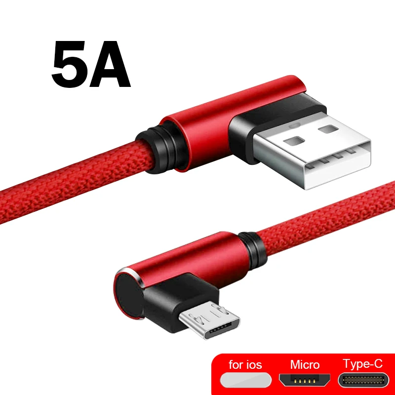 Локоть USB зарядный кабель 1 м 2 м Micro USB для huawei XIAOMI 5A USB зарядный кабель для передачи данных супер зарядный кабель