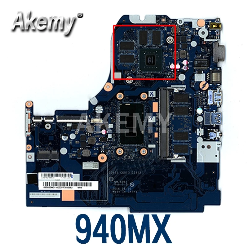 Akemy Оригинал для Lenovo 510-15IKB Материнская плата ноутбука Nm-A981 5B20M31162 материнская с