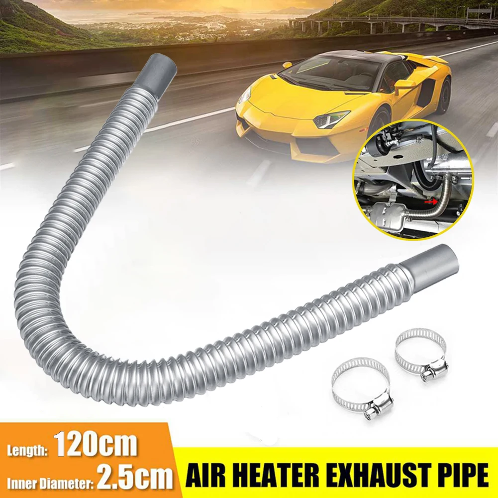 120cm Stainless Steel Car Exhaust Pipe Gas Vent Hose Diesel Heater