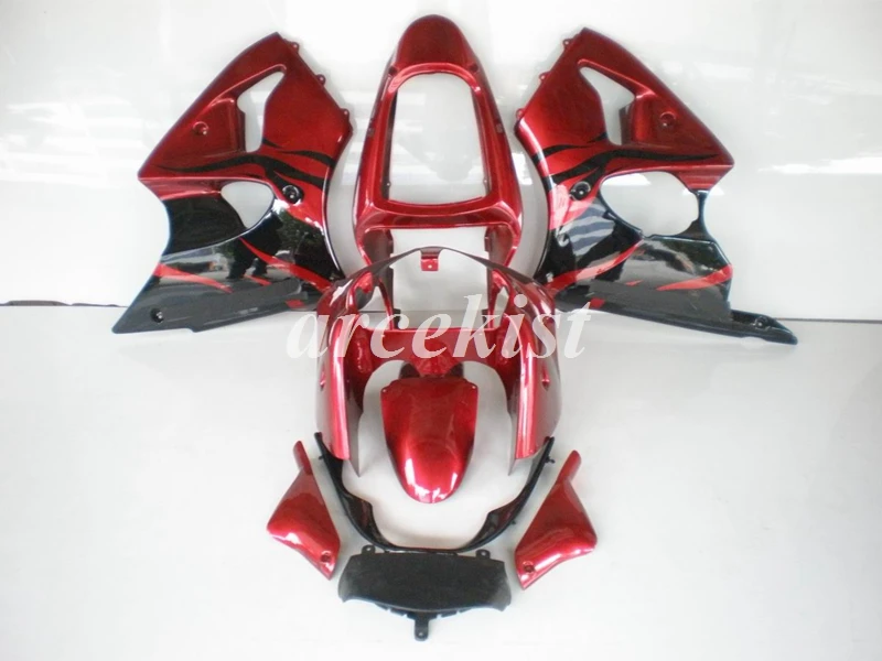 ABS мотоцикл Полный обтекатели комплект подходит для kawasaki Ninja ZX-6R 636 6R 00 02 01 2000 2001 2002 набор кузова красный черный