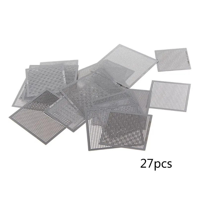 

27Pcs/set BGA Reballing Universal Stencils with Template Jig for SMT SMD Chip