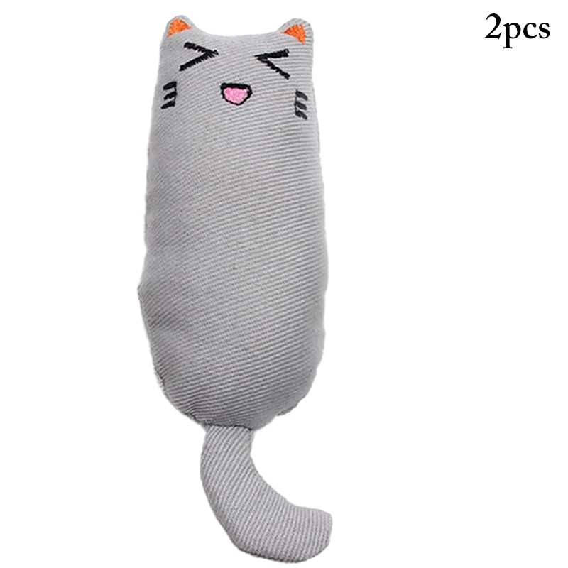 

2pcs Teeth Grinding Catnip Toys Funny Interactive Plush Cat Toy Pet Kitten Chewing Vocal Toy Claws Thumb Bite Cat mint For Cats