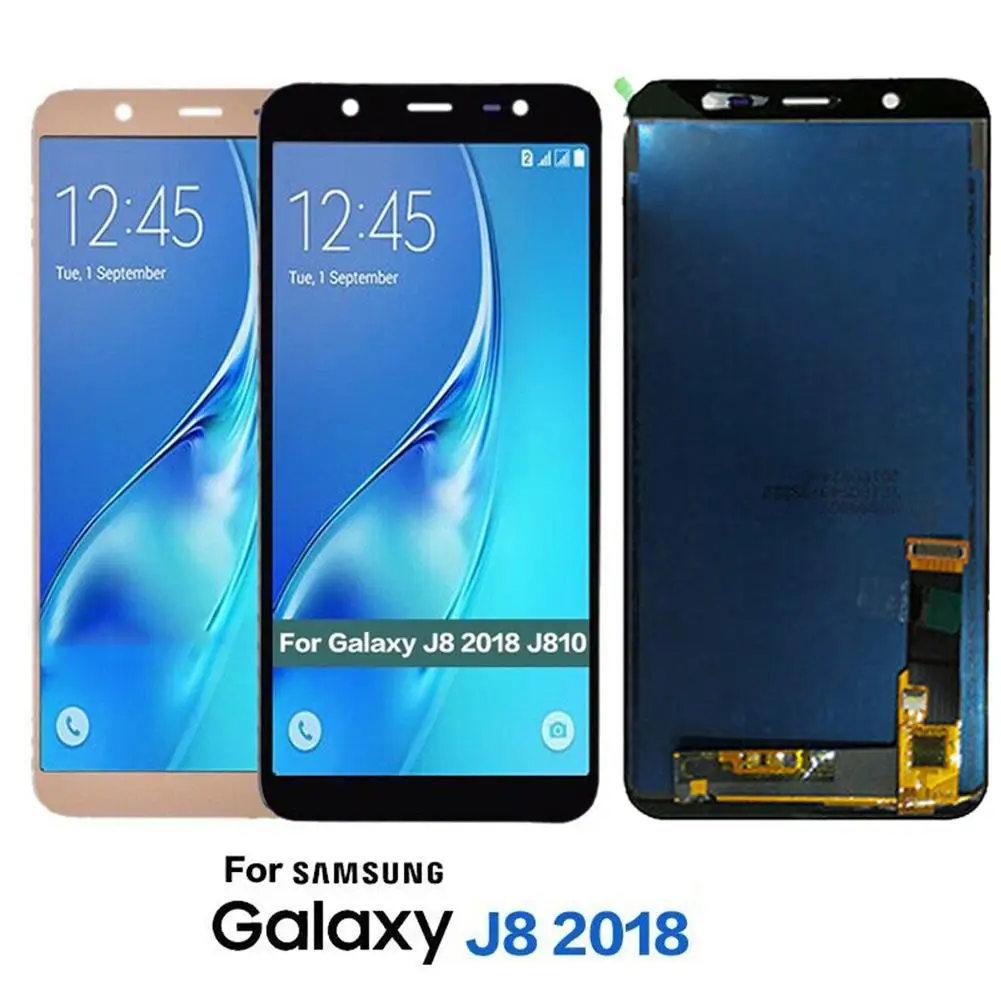 Сменный сенсорный ЖК экран с цифровым преобразователем без рамки для Samsung Galaxy J8