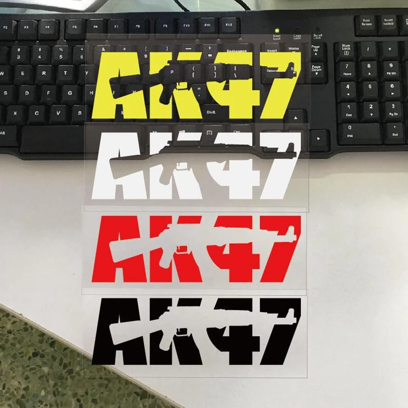 Reflective Car Sticker AK-47 Gun Decals Vinyl Styling Cover