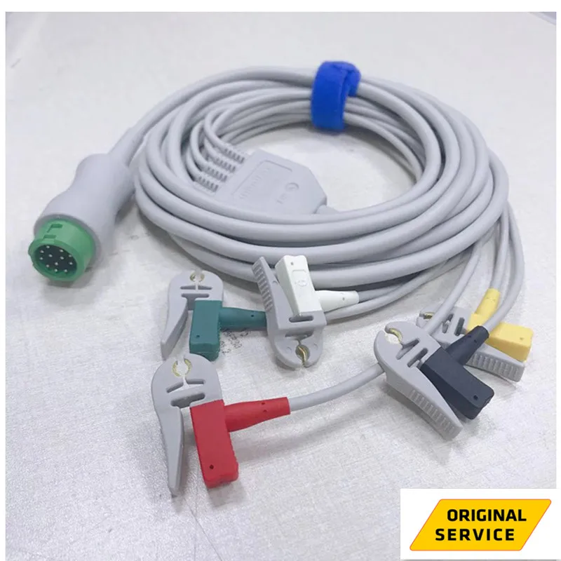 

New and original Mindray Beneview T1/T5/T6/T8/T9/BeneHeart D3/D6 Patient Monitor 12Pin 5-Lead ECG Cable Clip 040-000962-00