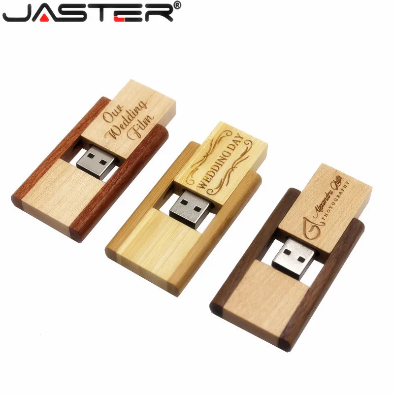 JASTER логотип на бамбуковый USB флэш накопитель 4 Гб 8 16 32 64 2 0 Memory Stick флешки подарок
