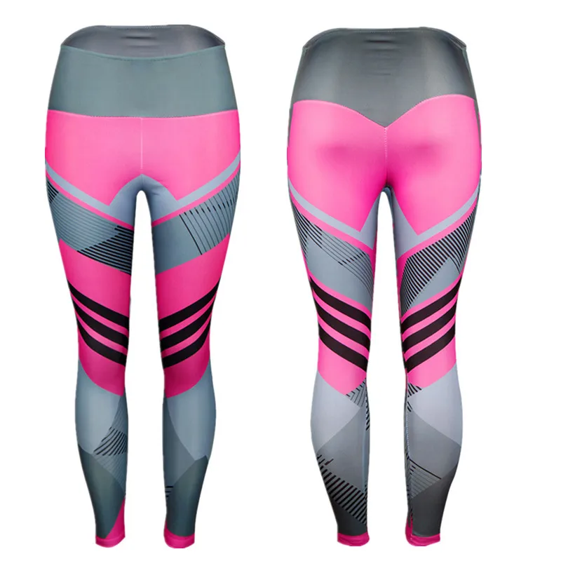 S-XXXL Plus Size Women Geometric Push Up Tight Fitness Leggings Yoga Pants Gym Clothing Mesh Patchwork Athletic Sports Wear