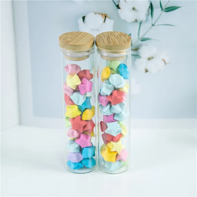 Luo House 5PCS 30x120mm 60ml Small Candy Bottle Glass Bottle Seal Bottle Vial Jar with Aluminum Cap 