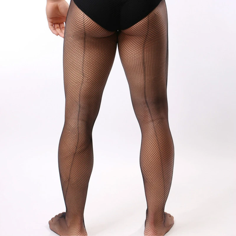 男タイツヴィンテージキューバヒールバックラインストッキング男性のセクシーなボディストッキングファッションメンズ網ストッキング Collant 男性ランジェリー Socks Hosiery Aliexpress