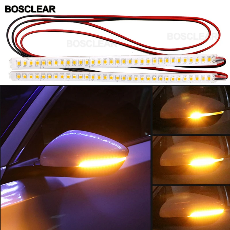 

2pcs Car Motorcyc Rearview Mirror Turn Signal Lamp LED Dynamic Turn Signal Light Side Wing Rearview Mirror Indicator Sequential