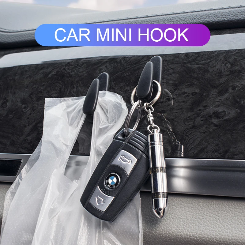 

4Pcs Car Hooks Storage for USB Cable Headphone Key Storage Self Adhesive Wall Hook Hanger Auto Fastener Clip