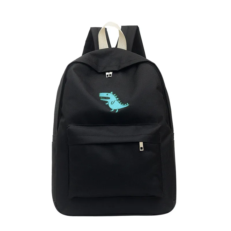 

Weysfor женский модный холщовый рюкзак, модная сумка для кампуса, большая емкость, рюкзак для книг с динозавром, черный, бежевый