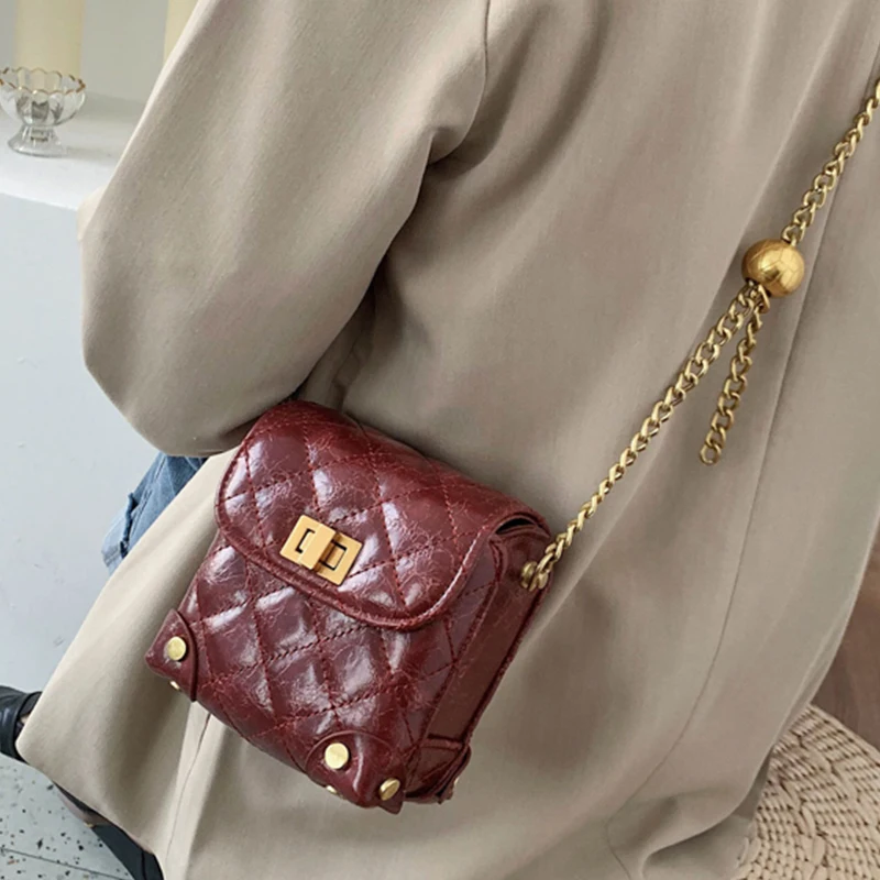 

Small Quailty PU Leather Crossbody Bags For Women 2020 Shoulder Messenger Bag Female Travel Handbags Chain Cross Body Bag