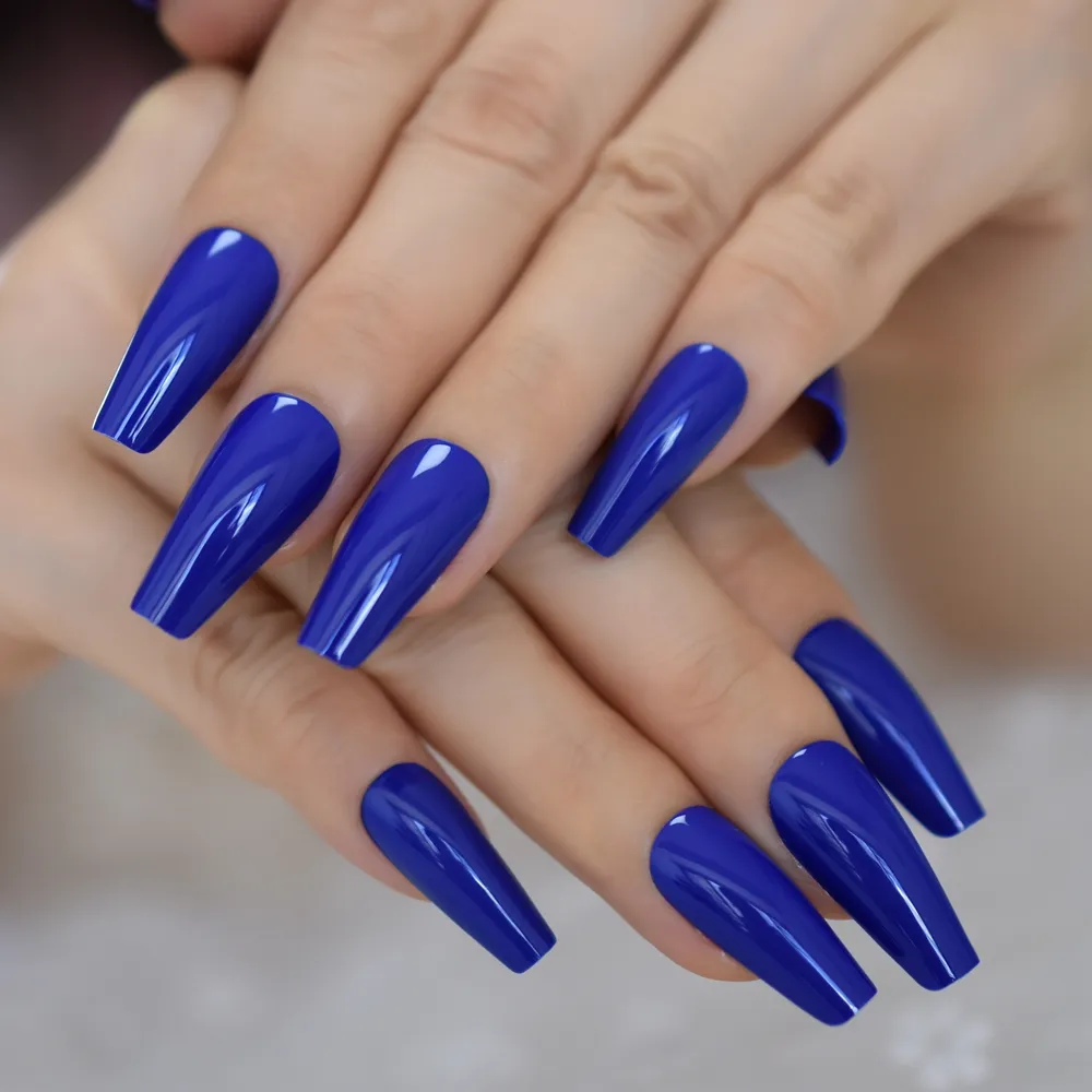 28 Pcs Blue Swirl Press on Nails Coffin Mid Coffin Nails, Nails Press On,  Fake Nails, Glue on Nails, Stick on Nails, Artificial Nails - Etsy
