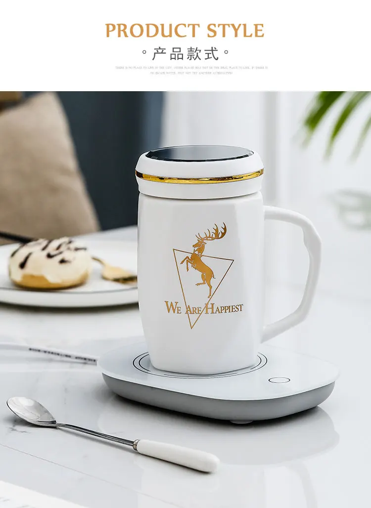 Cute Thermostat Cups and Mugs Ceramic Porcelain Christmas Travel Mug Coffee Caneca Tazas Taza Canecas Self Stirring Mug 50mkb13 - Цвет: style7