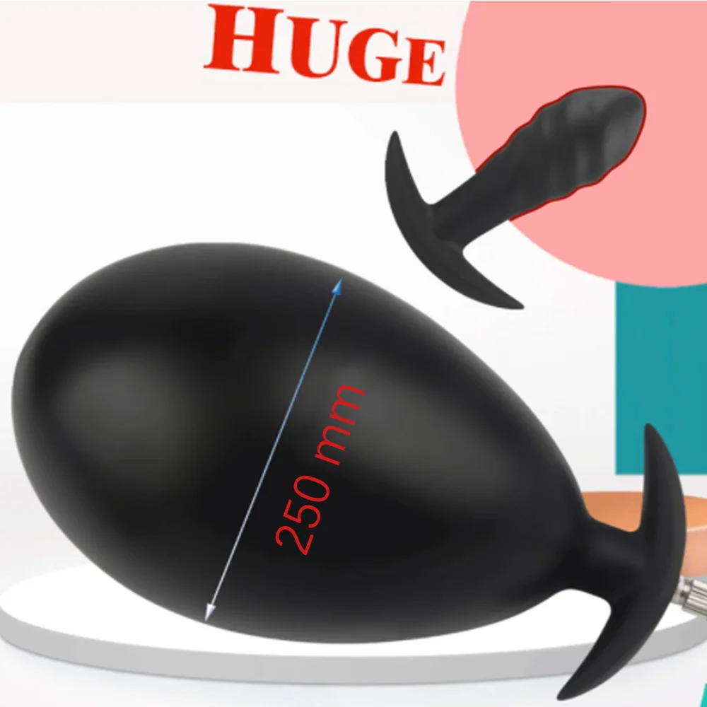 Inflatable 250MM Super Large Silicone Anus Dilator Anal Plug Dildo Pump Women Sex Toys Butt Vagina