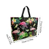 Folding Bag Creative Fashion Flamingo Printing Non-woven Fabric Folding Bag Black Multiple Flamingo Covered Shopping Bag 6