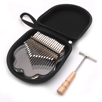 

17 Keys Transparent Kalimba Acrylic Thumb Piano with Tuning Hammer Scale Sticker Box Cleaning Cloth Musical Instrument