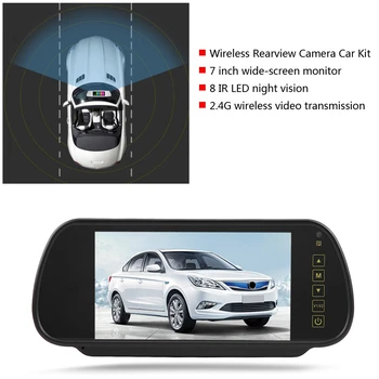 

Free Shipping Wireless 7 Inch Display Car Rearview Mirror Monitor HD Video Auto Parking Monitor TFT LCD Screen For Car Truck Bus