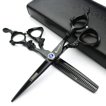 

6.0 5.5 Salon Hair Cutting Scissors Hairdressing Gem Design Professional Hair Scissors Thinning Shear Barber Scissors Haircut