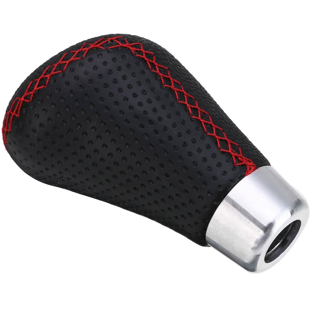 For Most Vehicles 1pc Universal Manual 5 Speed Gearstick Genuine Leather Red Stitch Car Gear Stick Shift Knob Mayitr