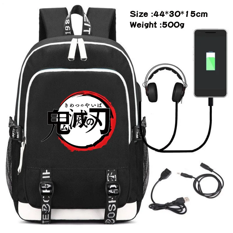 Новый модный рюкзак Kimetsu Demon Slayer с usb-портом/замком/интерфейсом для наушников