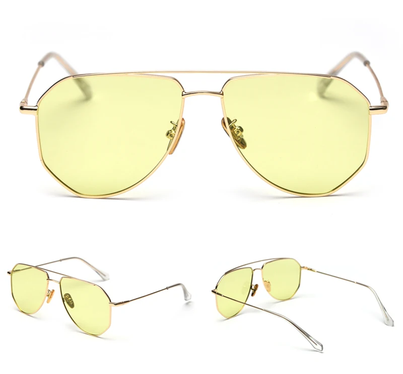Peekaboo Ретро негабаритных солнцезащитных очков поляризационные uv400 Металл высокое качество нерегулярные женские солнцезащитные очки для мужчин подарки на год
