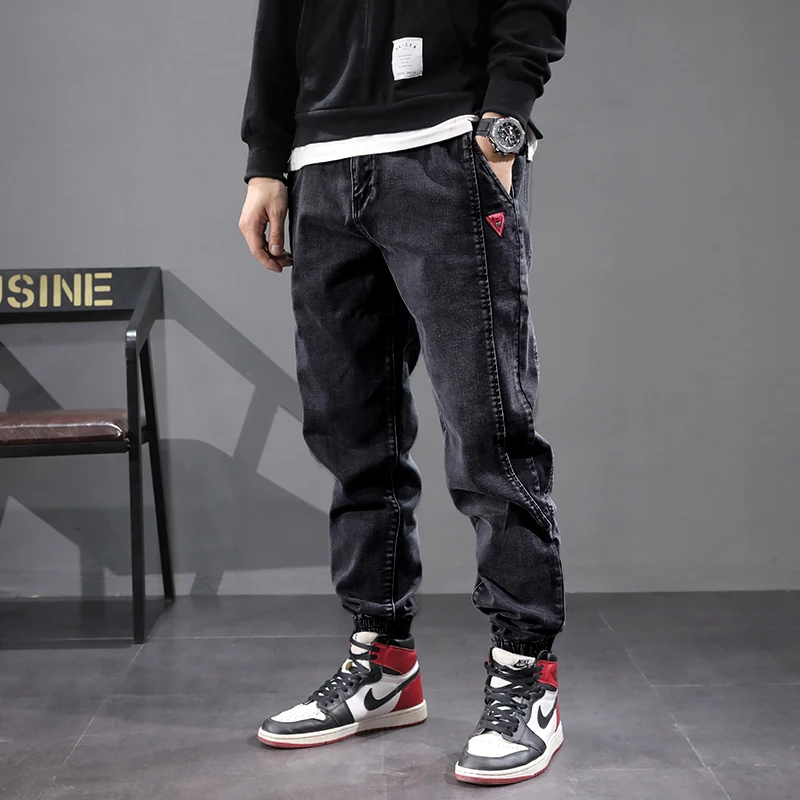 

Winter Fashion Men Autumn Jeans Japanese Vintage Designer Denim Cargo Pants Spliced Harem Trousers Hip Hop Jeans Men Joggers