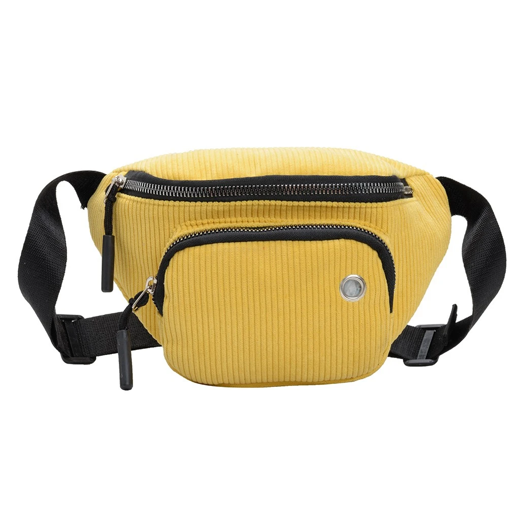 Aelicy Waterproof Waist Bag Men Female Corduroy Functional Money Phone Belt With 2 Zipper Bags Large Capacity 1024 | Багаж и сумки