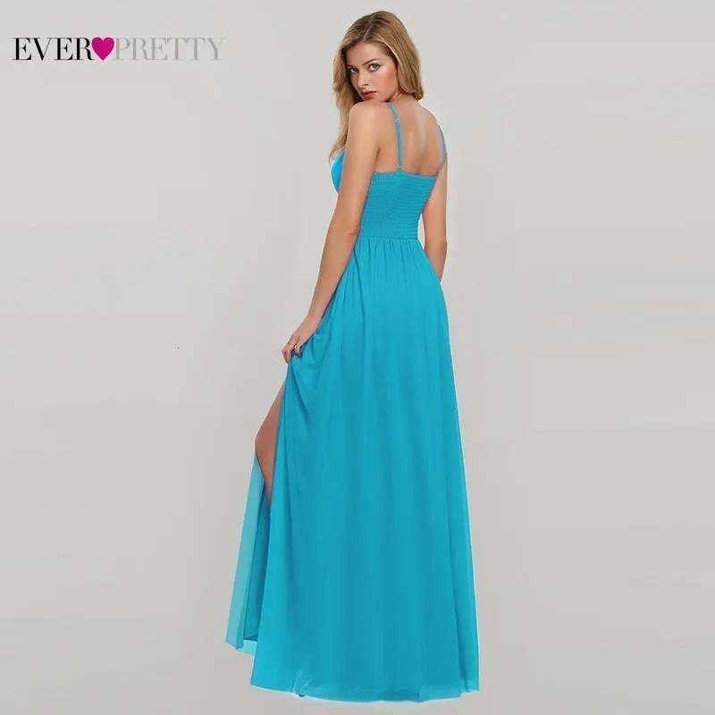 Ярко-розовые платья подружки невесты Ever Pretty A-Line с v-образным вырезом без рукавов Длинные платья для свадебной вечеринки для женщин Vestido Madrinha