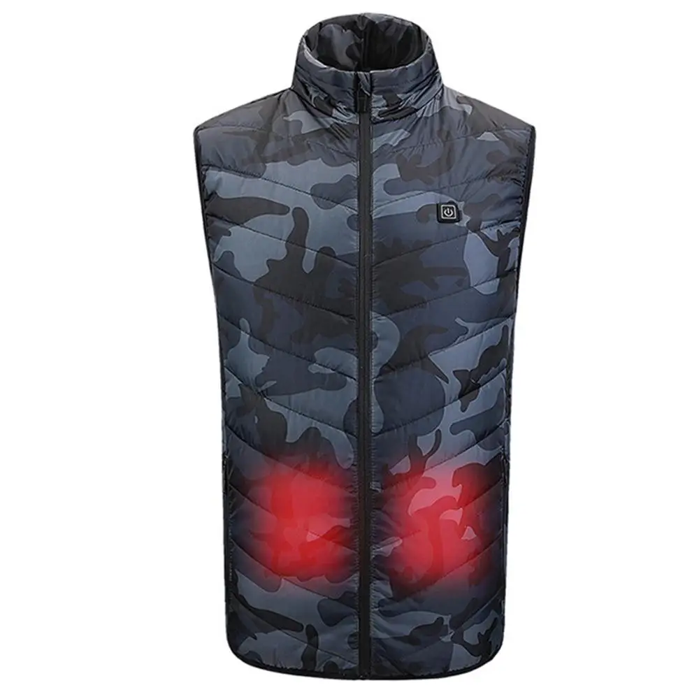 

M01-S Heating Vest 7 Area USB Charging Winter Men Women Cotton Jacket Stand Collar Heated Vest Outdoor Warmer Clothes
