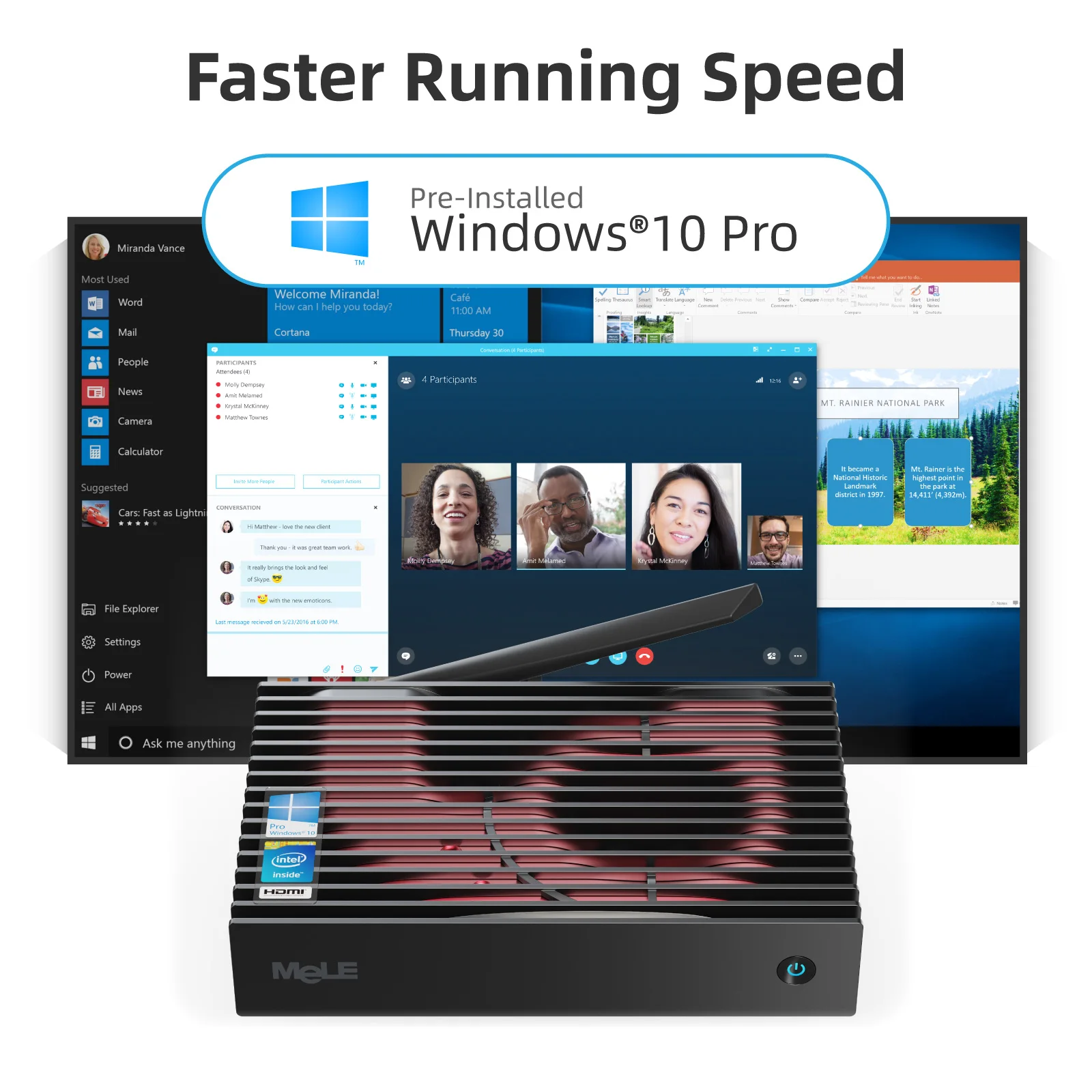 MeLE Triple 4K Display Mini PC - Intel Celeron J4125 Quad Core, 8GB DDR4, 128GB eMMC, 2xHDMI, 1xVGA, 4xUSB 3.0 - Small Gaming Computador Description Image.This Product Can Be Found With The Tag Names Barebone Mini PC, Computer Office, Mini pc