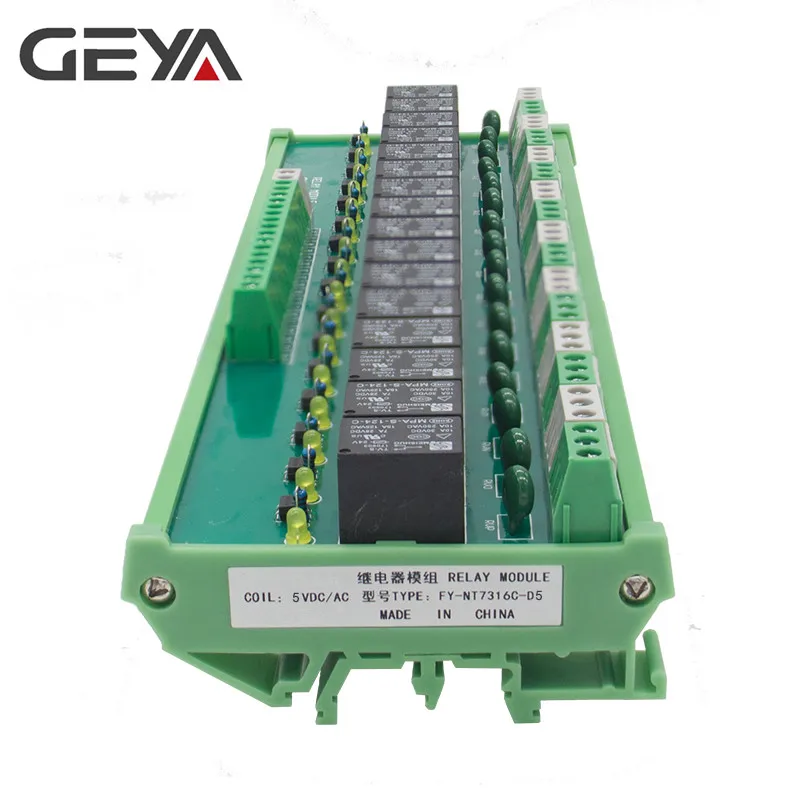 GEYA 16 групп 1SPDT 1NC1NO релейный модуль для AC DC 5 в 12 В 24 В PLC реле