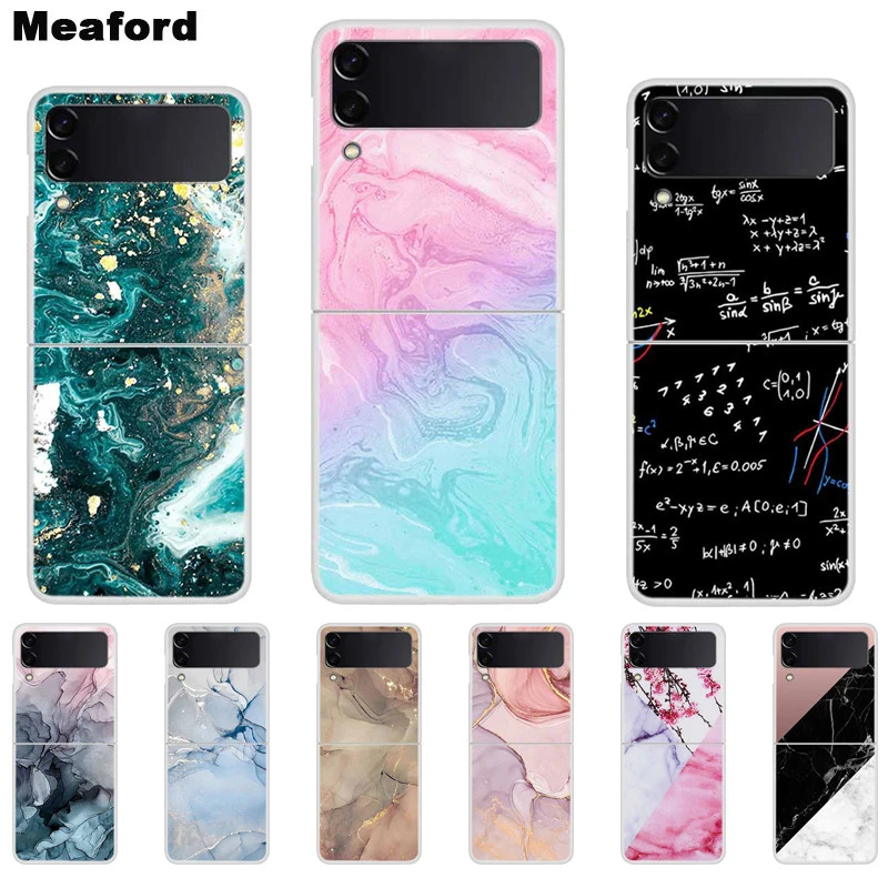 galaxy z flip3 phone case For Samsung Galaxy Z Flip 3 Flip 4 5G Case New Fashion Marble Hard PC Plastic Back Cover For Samsung ZFlip 4 Z Flip3 Phone Cases galaxy z flip3 5g case