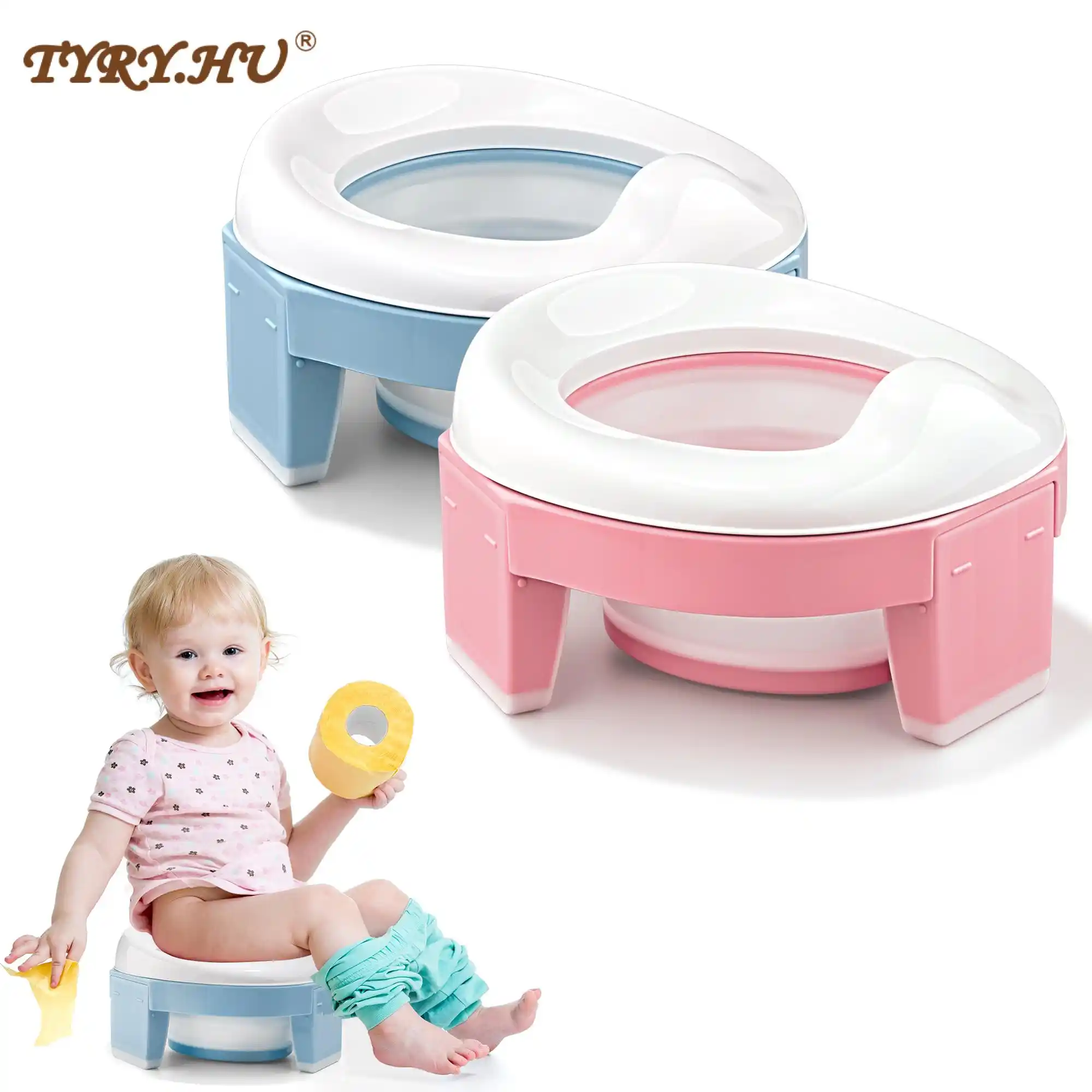 Tyry Hu Pot De Toilette Portable 3 En 1 Pour Bebe Multifonction En Silicone Pliable Siege D Entrainement Chaise De Voyage Pot De Toilette Aliexpress