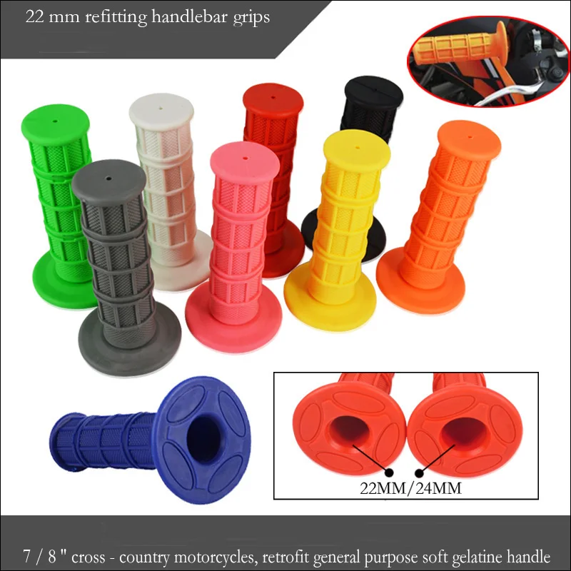 

9 Color Universal Motorcycle Soft Rubber 22mm 7/8" Hand Grips For Honda Kawasaki Yamaha Suzuki KTM BMW MX Pit Dirt Bike