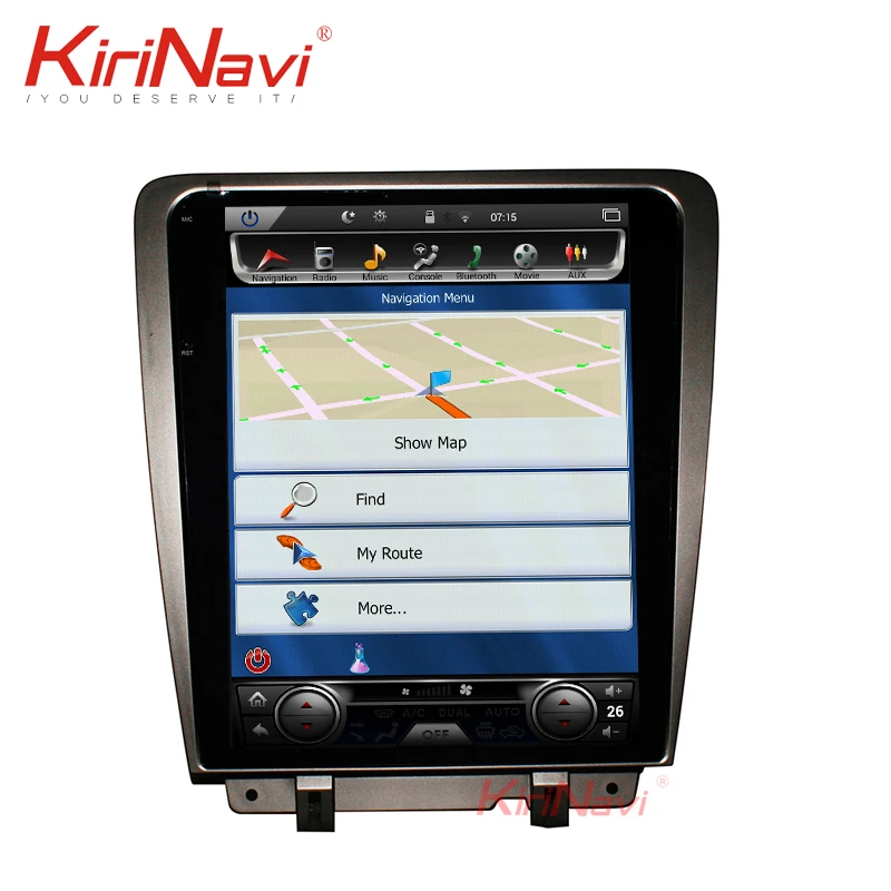 Excellent KiriNavi Vertical Screen Tesla Style 12.1‘’ Android 9.0 Car Multimedia Dvd Navigation For Ford Mustang Car Radio GPS 2010-2014 1
