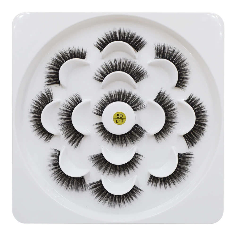 QSTY 7 Pairs 3D Mink Lashes natural handmade volume soft lashes long eyelash extension real mink 2