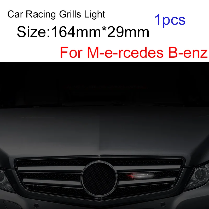 

2pcs for Mercedess Benzs AMG GLC GLE E CLA GLA W204 W205 W203 W213 W176 W211 W209 SLK R171 Car Accessory Racing Grills LED Light