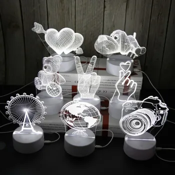 

2020 New LED 3d Acrylic Night Light Sleeping Table Lamp Home Decoration Kids Bedroom Decoration New Year Christmas Gift
