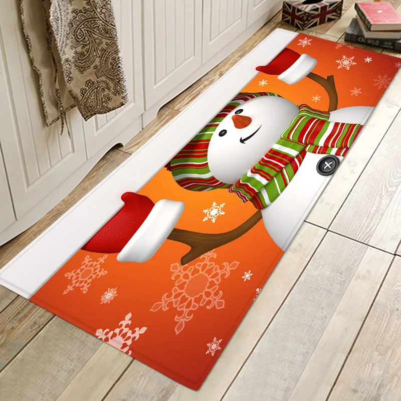 Christmas mat 3 Рождественский коврик, Рождественский игровой коврик, Рождественская Праздничная декорация, водопоглощающая, нескользящая фланелевая печатная площадка - Color: Christmas mat 3