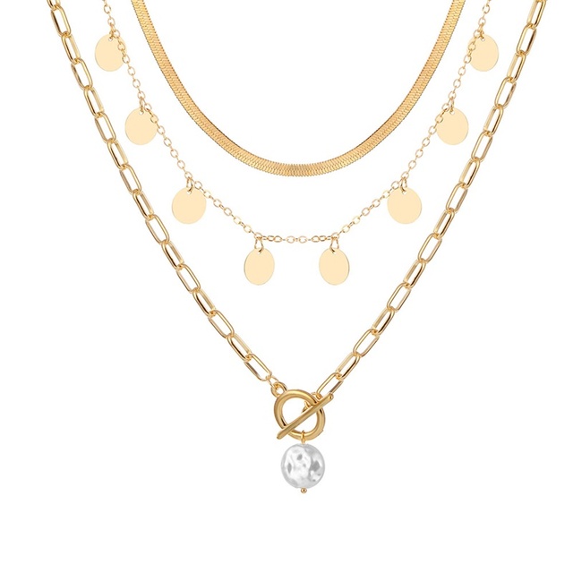 New Vintage Snake Chain Multilayer Necklace For Women Coin Avatar Pendant Necklace Fashion Statement Gift Jewelry