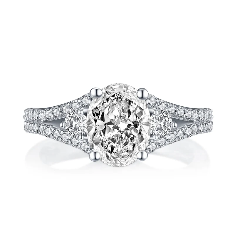 AINUOSHI классические 2,0 CT овальные Режущие кольца на годовщину стерлингового серебра 925 пробы кубическое циркониевое Помолвочное, обручальное кольцо ювелирные изделия для женщин